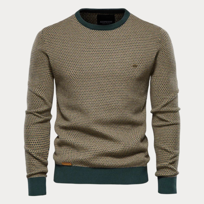 Tomáš – Sweter Pleciony z Wycięciami dla Mężczyzn
