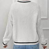 Marina | Pasiasty sweter dzianinowy z wzorem waffle