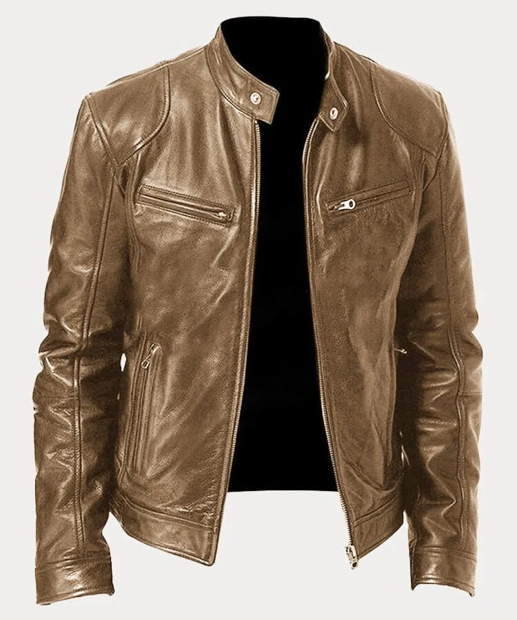 Viktor – Casual Skórzana Kurtka Ponadczasowy Design