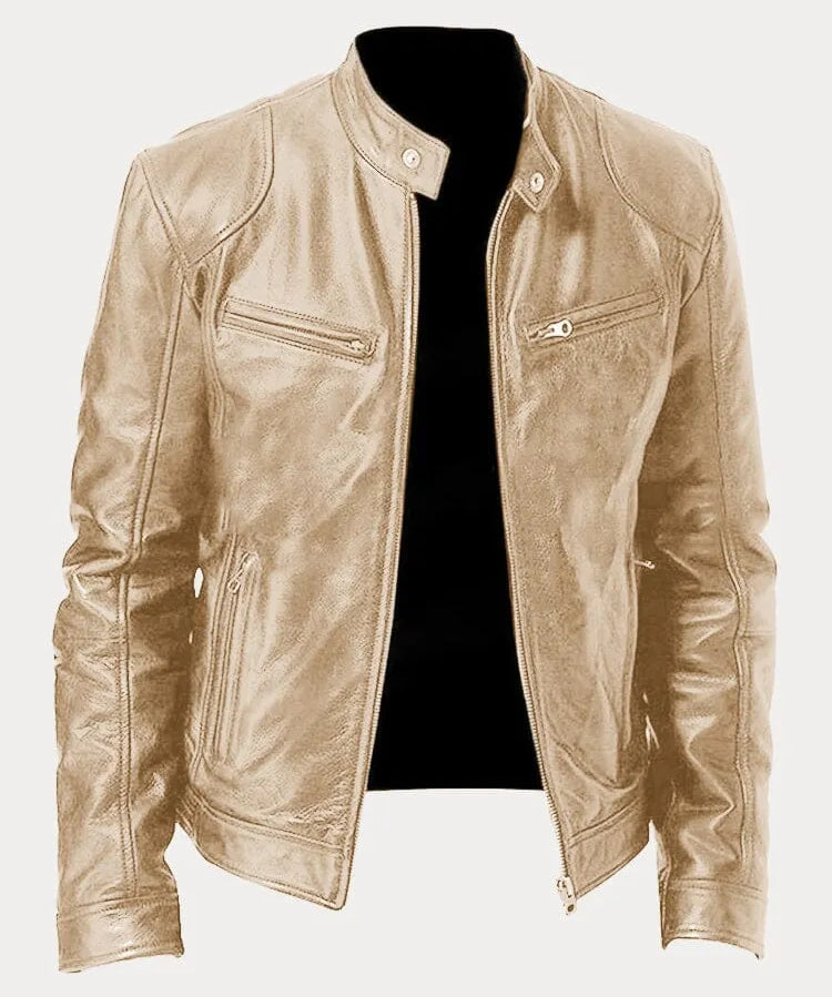 Viktor – Casual Skórzana Kurtka Ponadczasowy Design