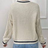 Marina | Pasiasty sweter dzianinowy z wzorem waffle