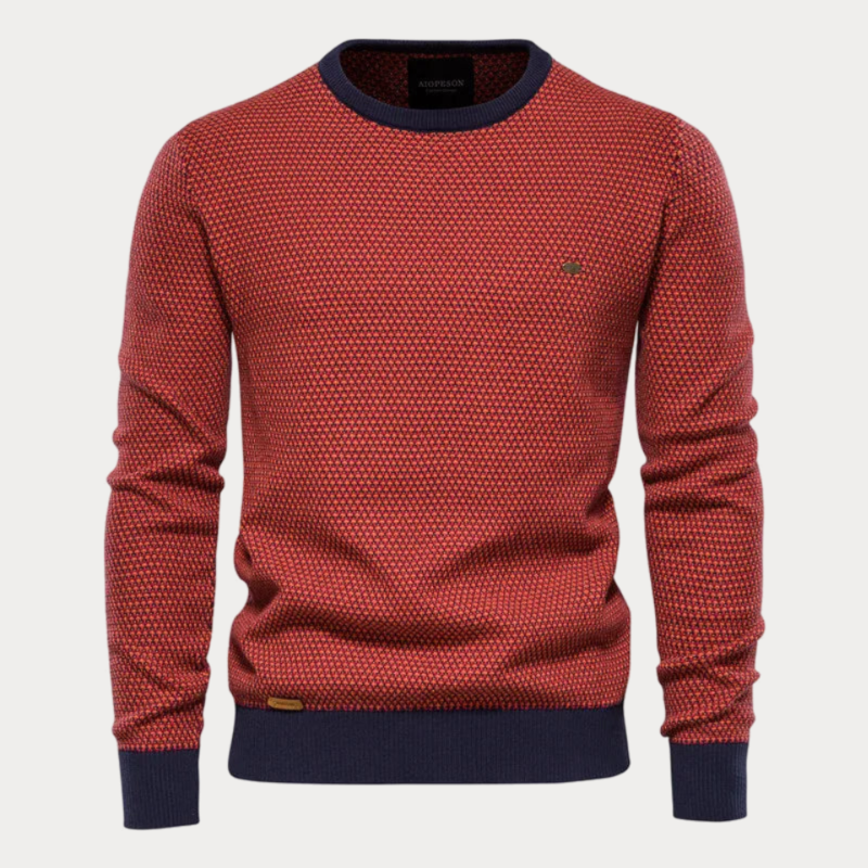 Tomáš – Sweter Pleciony z Wycięciami dla Mężczyzn