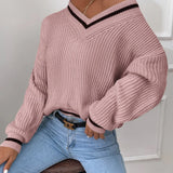 Marina | Pasiasty sweter dzianinowy z wzorem waffle
