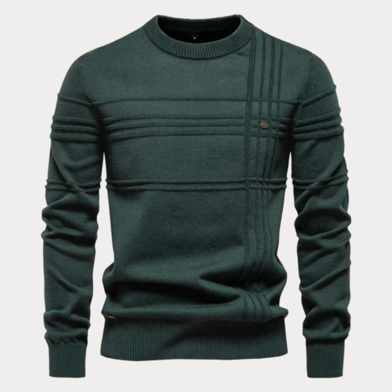 Tomáš – Sweter Pleciony z Okrągłym Dekoltem dla Mężczyzn