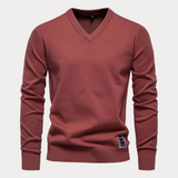Lukáš – Męski Sweter z Dekoltem w Serek