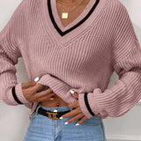 Marina | Pasiasty sweter dzianinowy z wzorem waffle