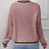 Marina | Pasiasty sweter dzianinowy z wzorem waffle