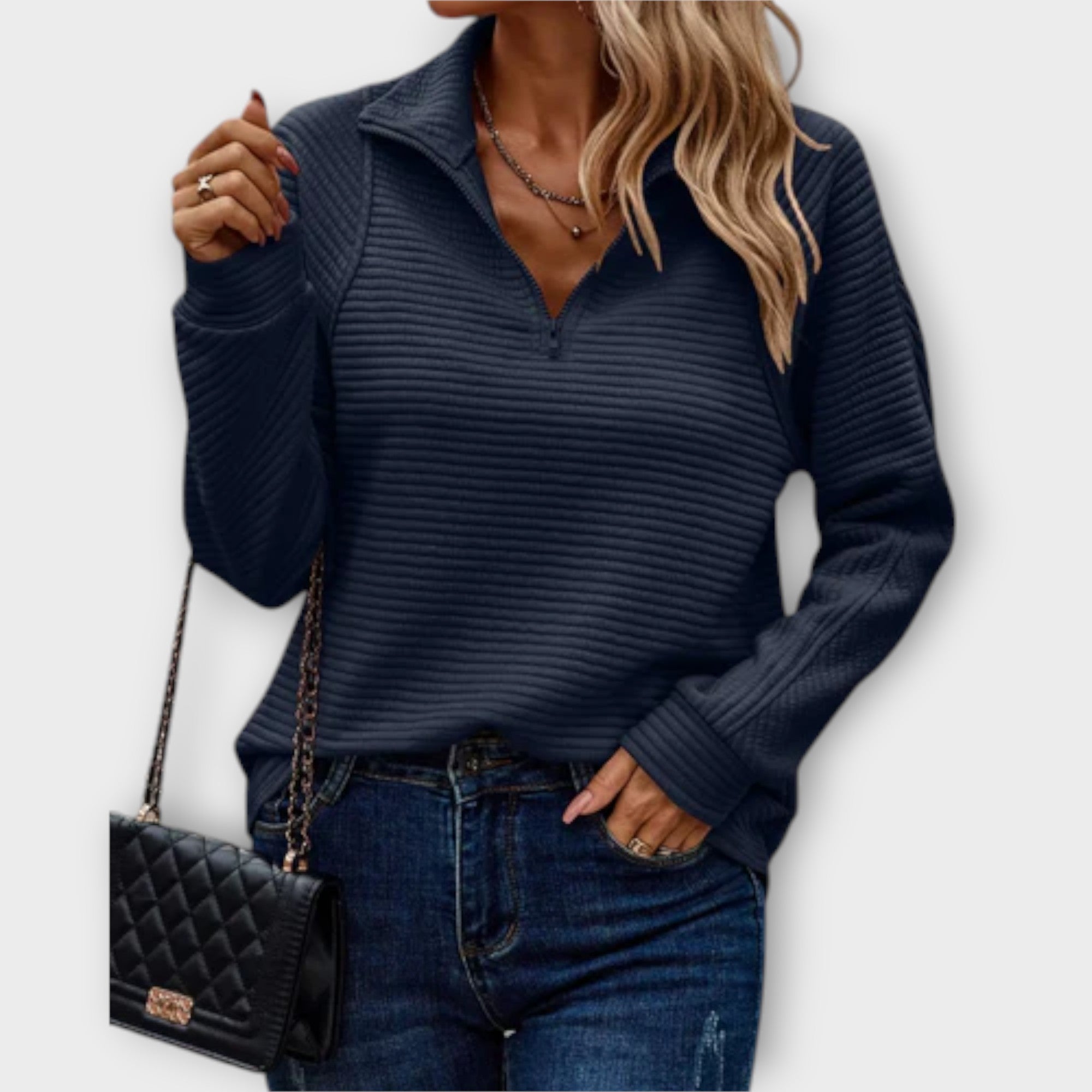 Vilja - Sweter z polo zamkiem