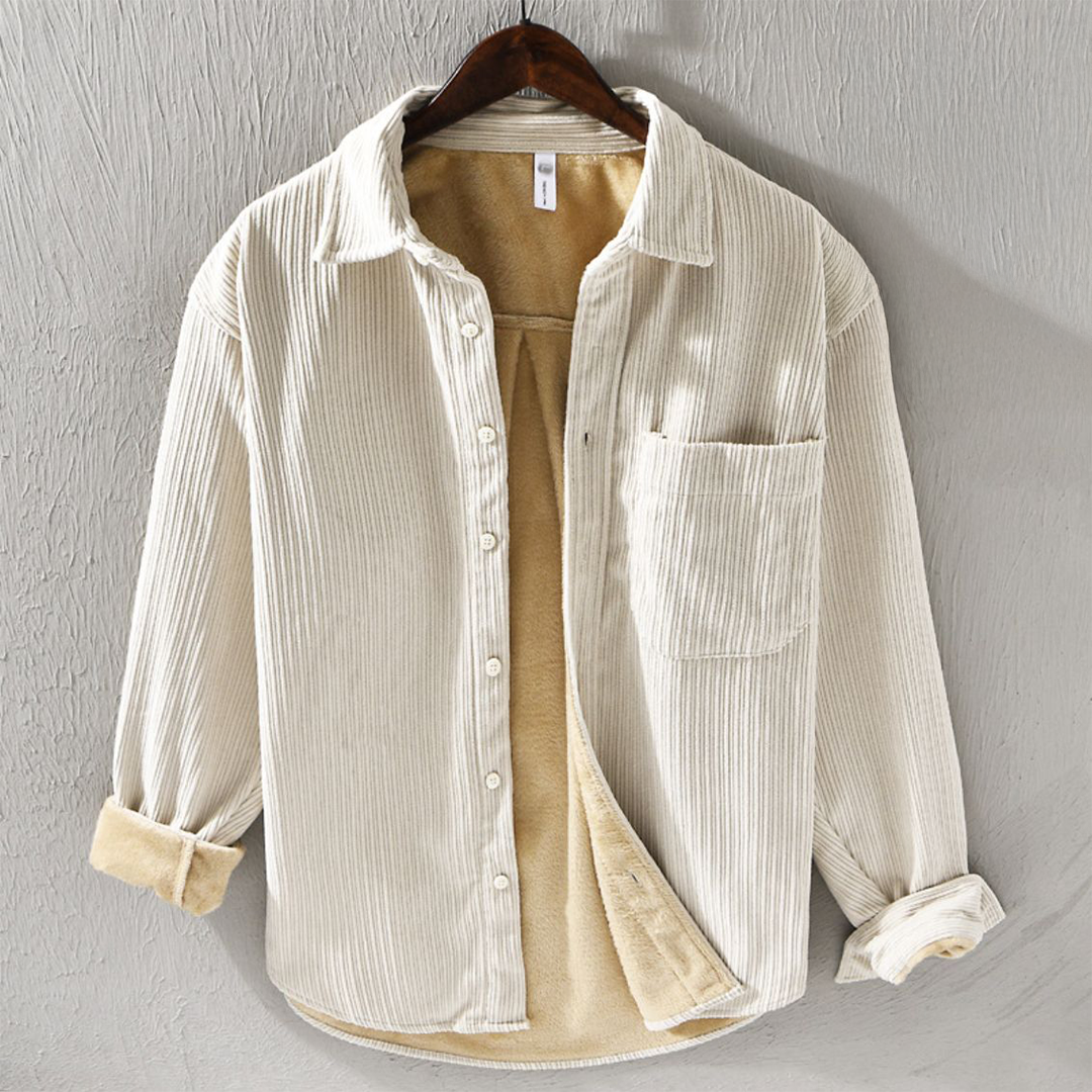 BENJAMÍN - KOSZULA Z KORDUROWEGO MATERIAŁU Z WELUROWĄ PODSZEWKĄ