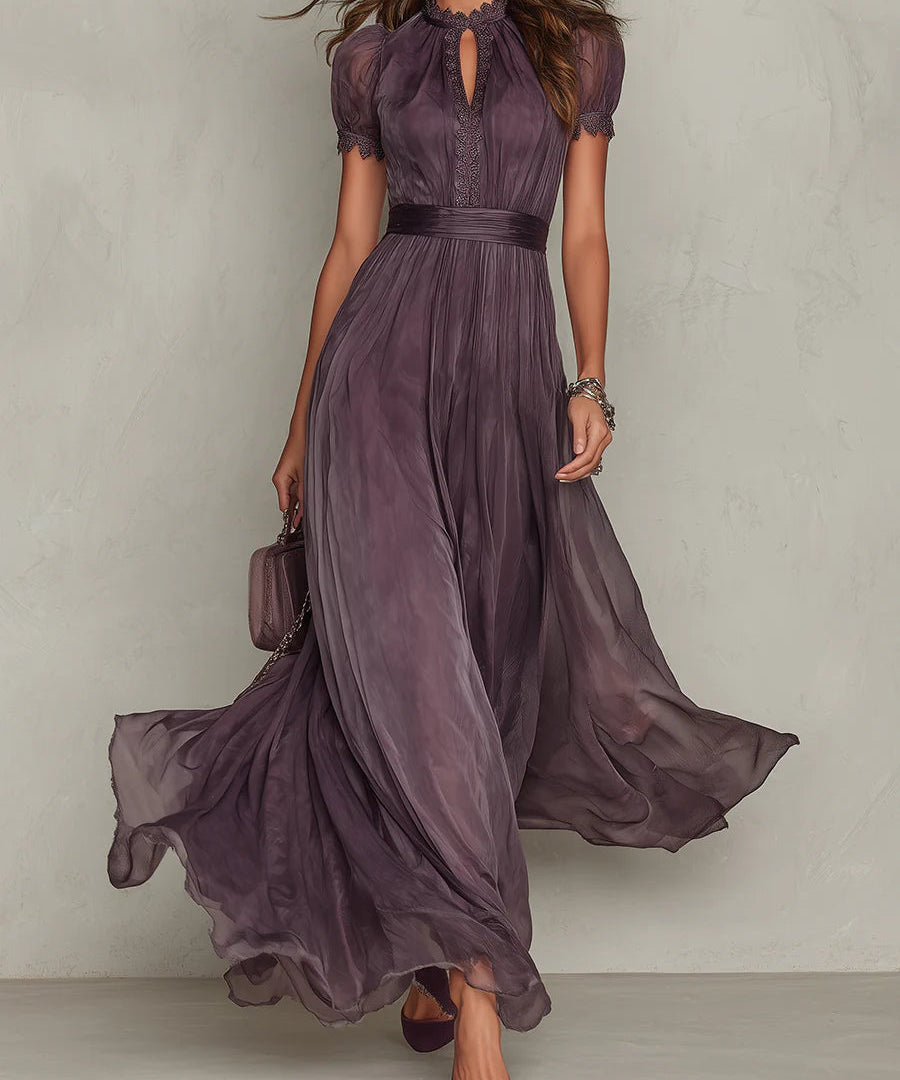 Izabella | Eleganta vintage šifona maxi kleita