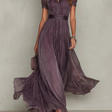 Izabella | Eleganta vintage šifona maxi kleita