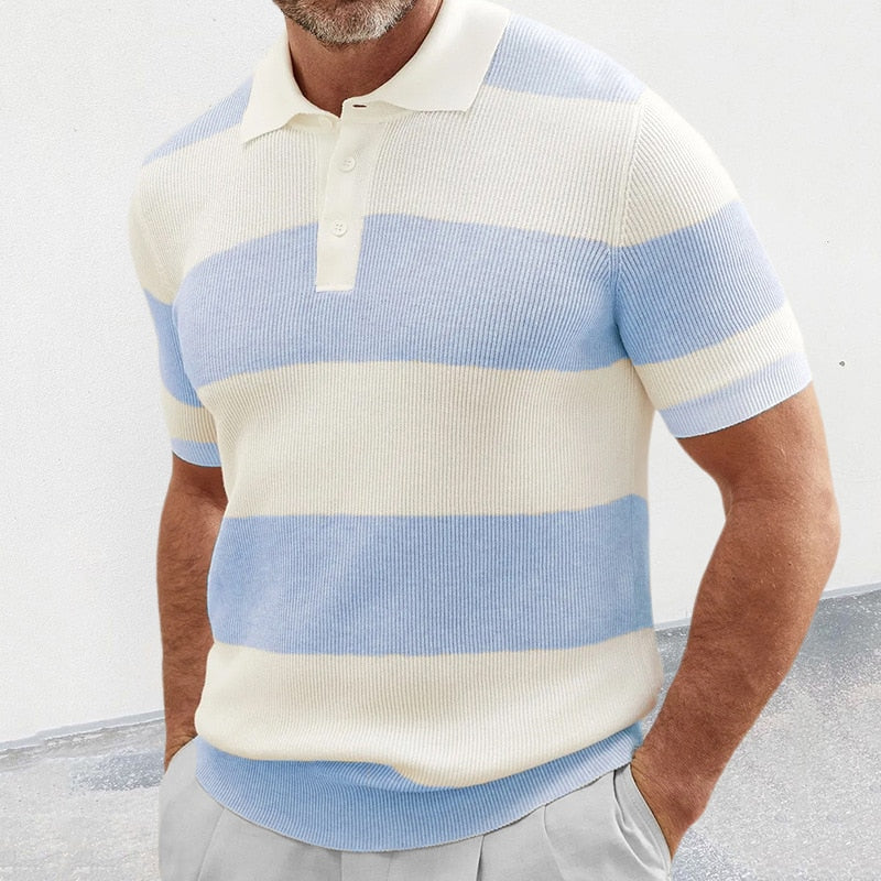 Tomáš – Pasiasty Męski Sweter Polo