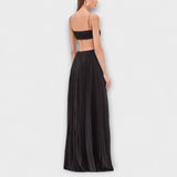 Mireille - Elegancka Maxi Sukienka z Plisowaniem i Wycięciem