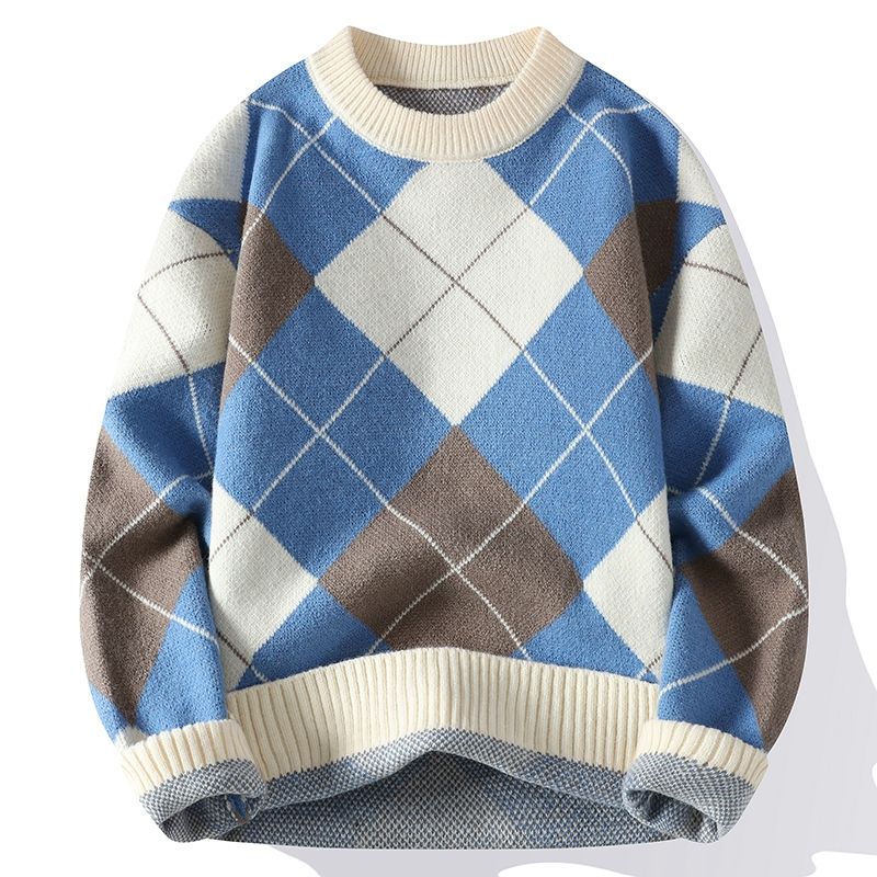 Tomáš – Kostkowany Sweter dla Mężczyzn