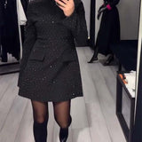 Soňa | Elegancka mała czarna sukienka z delikatnym blaskiem