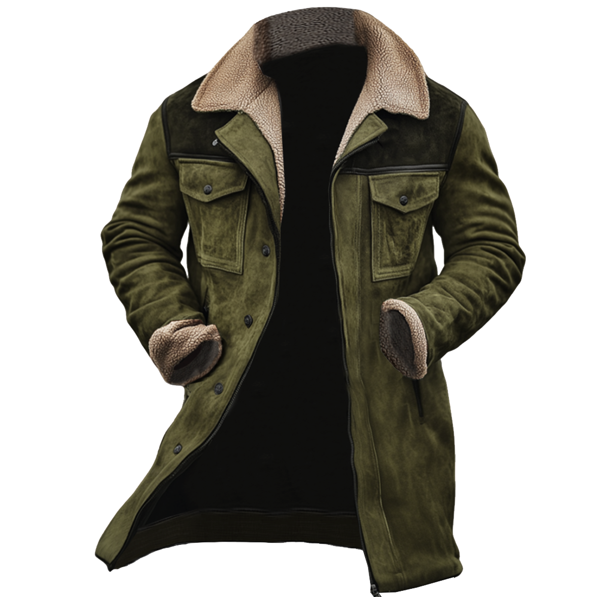 Kraveno - Vintage outdoor płaszcz z wieloma kieszeniami