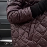 Bogna | Elegancka pikowana kurtka puchowa z kapturem