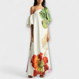 Melodie - Asymmetric floral maxi dress