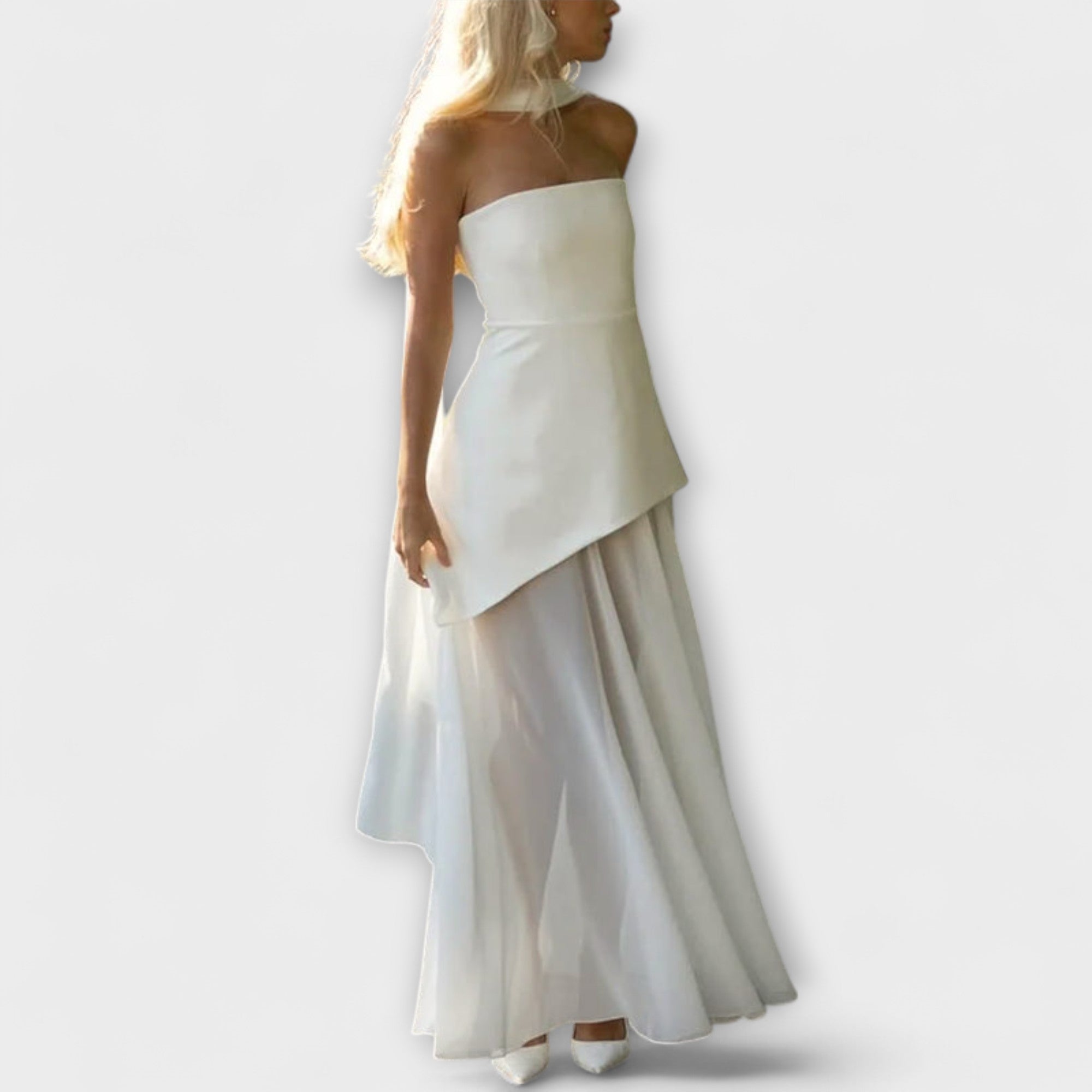 Goldie - Maxi Sukienka z Chiffonu