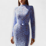 Freya - Elegancka Midi Sukienka z Kwiatowej Koronki