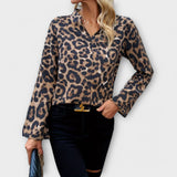Brīva blūze ar leoparda rakstu