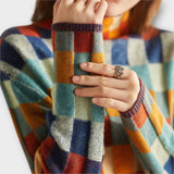 Erika – Sweter z golfem w stylu patchwork
