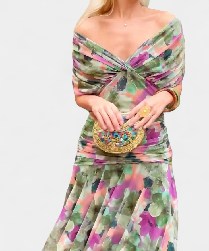 Eryzziah – Elegancka sukienka w kwiatowy wzór