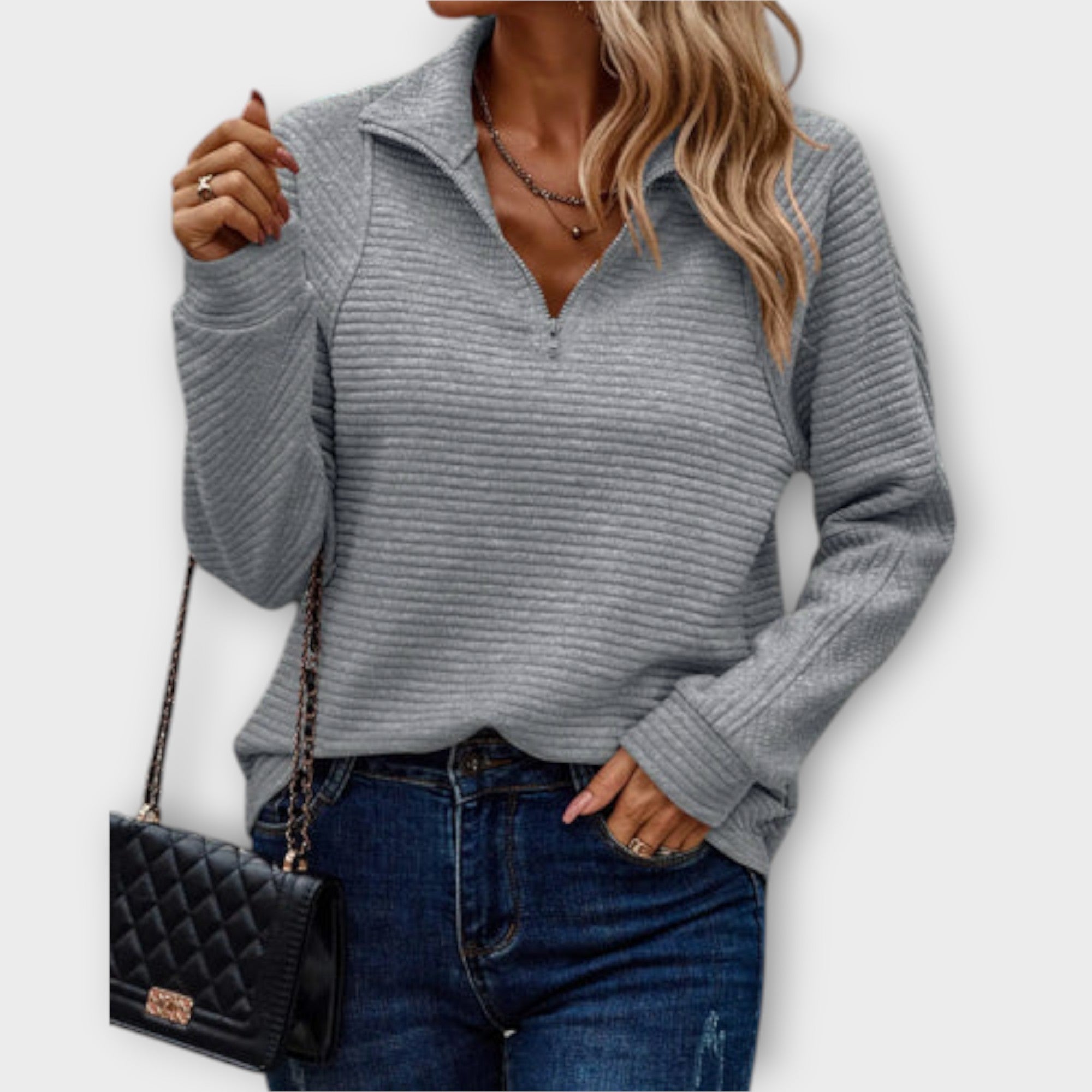 Vilja - Sweter z polo zamkiem