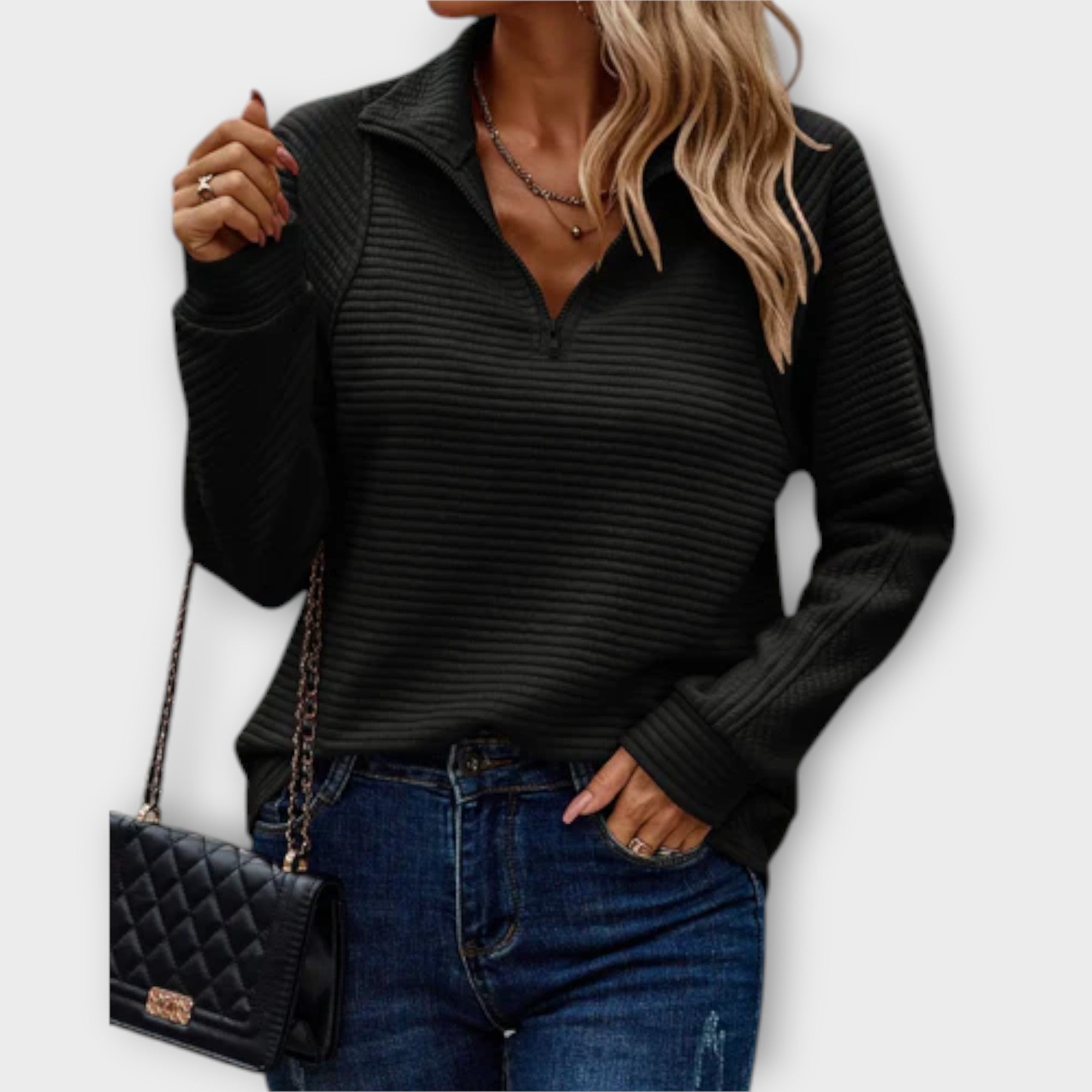 Vilja - Sweter z polo zamkiem