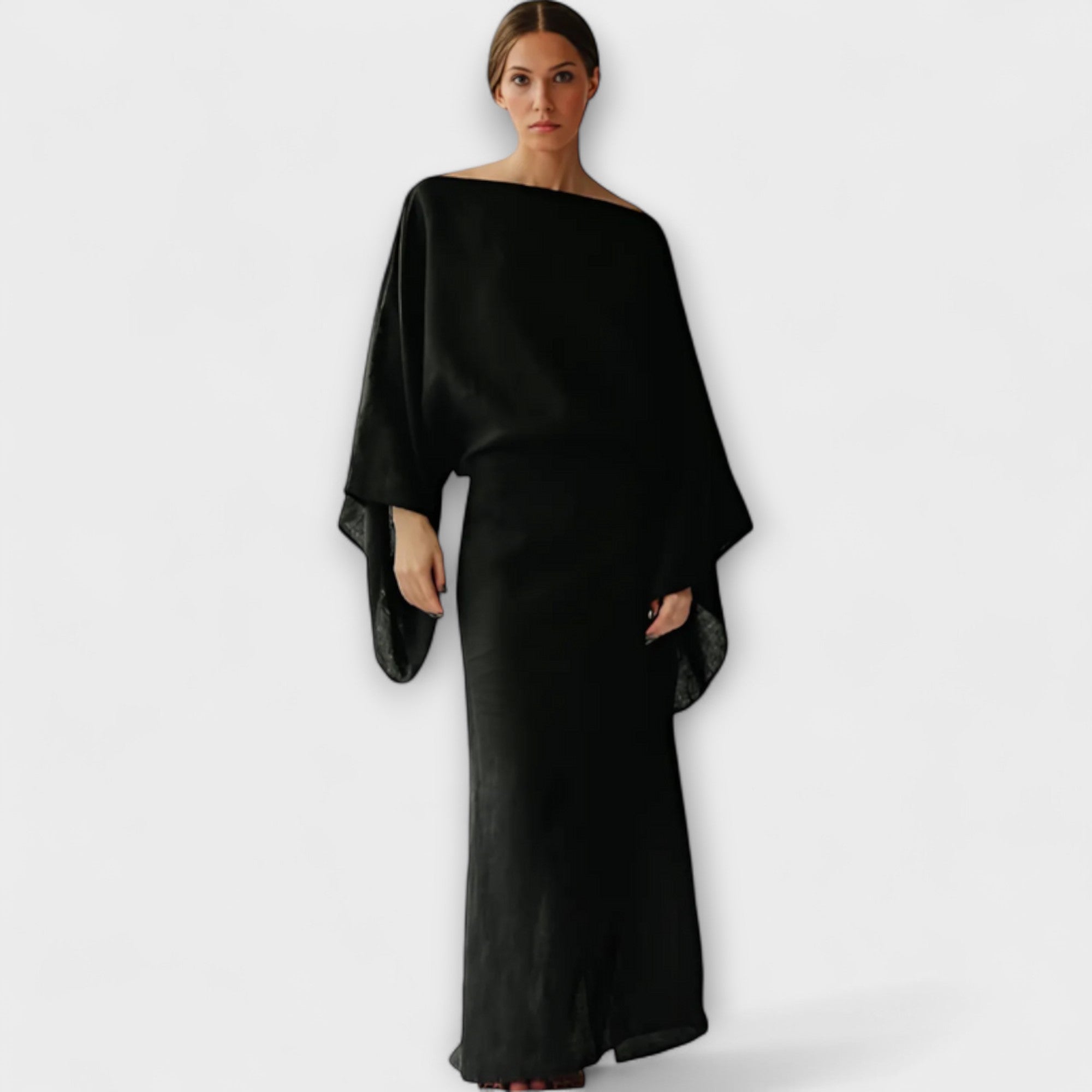 Dana - Sukienka kimono wykonana z lnu i bawełny